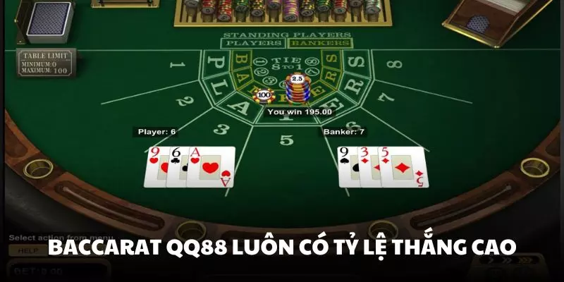 Baccarat tại QQ88 luôn có tỷ lệ thắng cao hơn các sảnh game khác