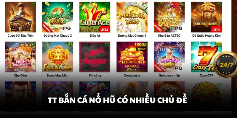 TT Bắn cá nổ hũ có nhiều chủ đề